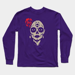 Beautiful Day of the Dead sugar skull Long Sleeve T-Shirt